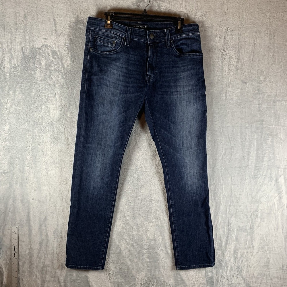 Mavi Jeans Mens 32 / 32 Zach Straight‎ Leg Dark Wash Demin Stretch